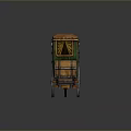 Vintage Horse Carriage With Orange Roof Green Body And Wooden Wheels