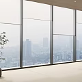 Elegant Curtains for Large Windows with City View in Spacious Modern Interior