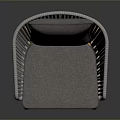 Modern Woven Armrest Chair With Gray Cushion And Light Wooden Legs Design