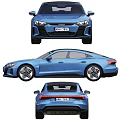 Blue Audi Coupe Car Exterior Design Showcasing Front And Rear View