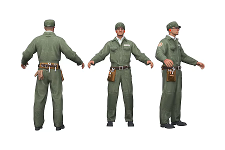 Workers Electrician Construction Workers 3d model