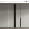 Modern Minimalist Wardrobe Design With Sleek White Panels And Black Vertical Handles
