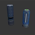 Military Tactical Weapon Parts With Black Textured Body And Silver Green Top Design