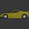 Sleek Yellow Sports Car With Black Rear Spoiler And Shiny Surface Reflection