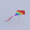 Rainbow Colored Kite Design With Colorful Tail And Bright Patterns