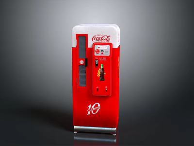 Red And White Coca Cola Vending Machine With Classic Design And Logo 3d model
