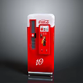 Red And White Coca Cola Vending Machine With Classic Design And Logo