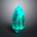 Vibrant Blue Green Prismatic Crystal Featuring Surface Texture On Dark Background 3d model