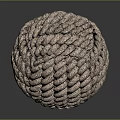 Brown Braided Rope Sphere Showcasing Intricate Texture and Decorative Design Elements 3d model