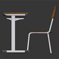 Sturdy Wooden Desk And Chair Set With Metal Legs For Home Office Furniture