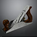 Vintage Hand Plane With Metal Body And Red Wooden Handle For Woodworking