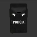 Black Tactical Police Shield Featuring Policia Marking For Law Enforcement