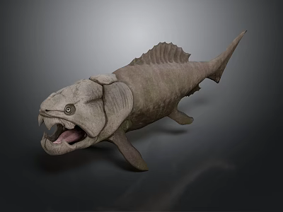 3D Modeled Prehistoric Fish as Ancient Marine Creature With Fierce Appearance Sharp Teeth Detailed Design 3d model