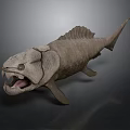 3D Modeled Prehistoric Fish as Ancient Marine Creature With Fierce Appearance Sharp Teeth Detailed Design