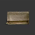 Traditional Wooden House Model With Thatch Roof Grass Around Base And Wooden Structure
