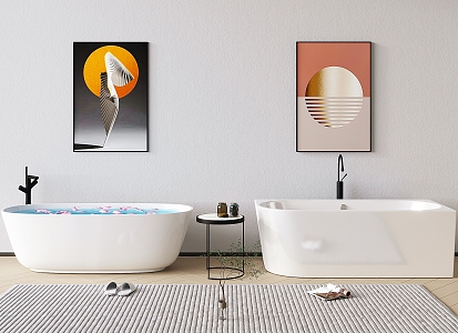 Modern Bathtub Decorative Painting 3d model