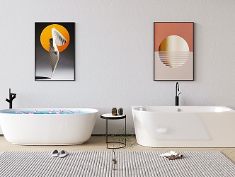 Modern Bathtub Decorative Painting 3d model