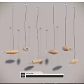 Modern Chandelier Log Simple Decorative Small Chandelier 3d model