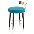 Stylish Velvet Bar Stools With Beige Teal Blush Colors And Gold Black Metal Legs