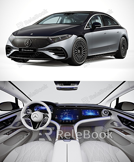 Mercedes-Benz EQS new energy interior charging port hidden door model