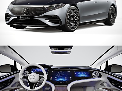 Mercedes-Benz EQS new energy interior charging port hidden door model