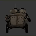 Military Tank M1117 with Tan Armor Six Wheels and Antenna