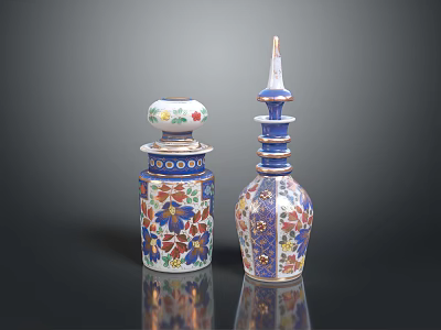 Colorful Decorative Ceramic Vases With Floral Patterns And Intricate Designs 3d model