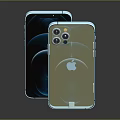 Modern Apple Laptop With Transparent Case And Blue Illuminated Display Design