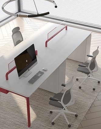 Modern office desk and chair combination 3d model