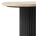 Modern Console Table With Light Beige Marble Top And Black Fluted Columns 3d model