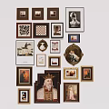 Abstract Painting Wall Display With Various Framed Artworks And Diverse Styles