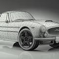Blue Vintage Sports Car With Sleek Design Black Wheels And Chrome Details