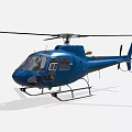Blue Helicopter With Rotors Fuselage Landing Gear And Exterior Design