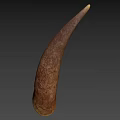 Game Movie Character Horn Prop With Detailed Brown Textured Surface