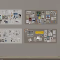 Wall Mounted Bulletin Boards Covered With Notes Photos And Charts In Creative Space