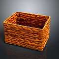 Woven Brown Square Storage Basket With Natural Wicker For Home Organizing Decor
