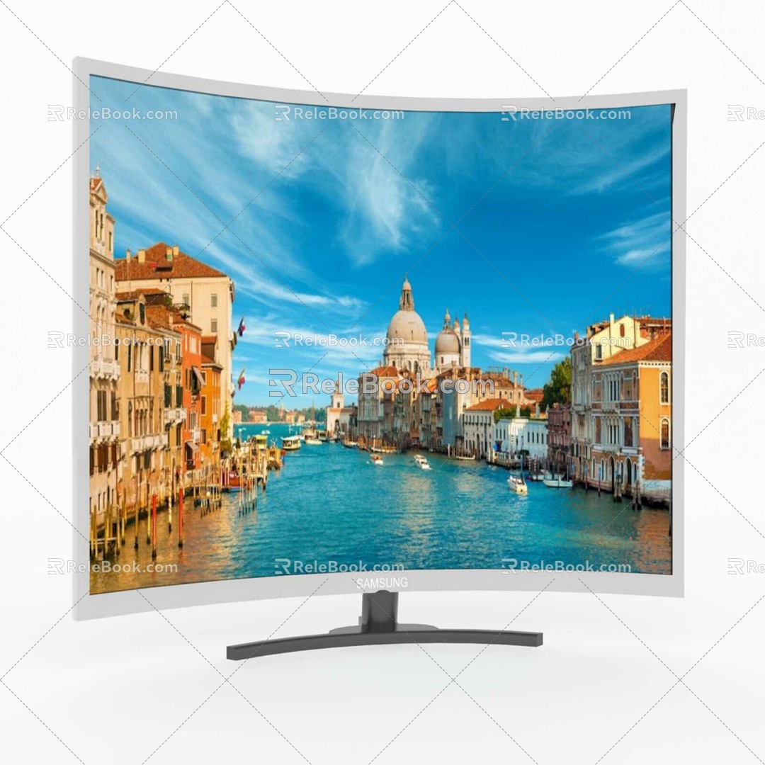 TV curved screen TV monitor curved screen monitor Samsung monitor 3d model