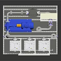 Industrial Mechanical Equipment Setup With Metal Frame Blue Motor White Pumps And Pipes