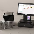 Modern POS Terminal System With Touch Screen Cash Drawer And Receipt Printer 3d model