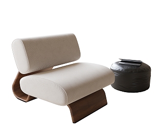 Modern Leisure Chair Single Sofa Stool Shoe Changing Stool 3d model