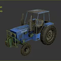 Blue Tractor Model DY300 With Large Wheels And Green Front Structure 3d model