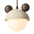 Modern Pendant Lights With Wooden Round Accents Light Colored Top Shades And White Spherical Bodies