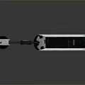 Modern Computer Tech Mechanical Arm Device With White Black Body Blue Logo And LED Indicators