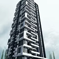 Modern High Rise Residential Buildings With Green Surroundings And Exterior Design
