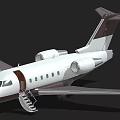 Private Jet With White Exterior Dark Tail Wing Open Door And Boarding Stairs On Ground
