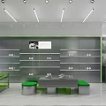 Modern Clothing Store Interior With Glass Showcase Shelves And Bright Lighting