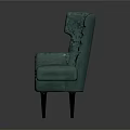 Teal Single Sofa With Button Tufted Backrest Wide Armrests And Black Wooden Legs