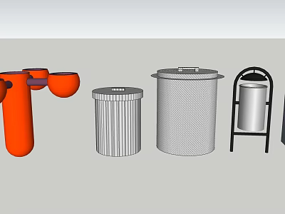 Public Facilities Various Trash Bins For Waste Management In Urban Areas 3d model