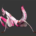 Vibrant Pink Mantis Game Movie Character With Intricate Patterns And 3D Render Design 3d model