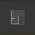 Well Lit Parking Lot With Yellow Marked Spaces Lighting Poles And Entrance Ramp